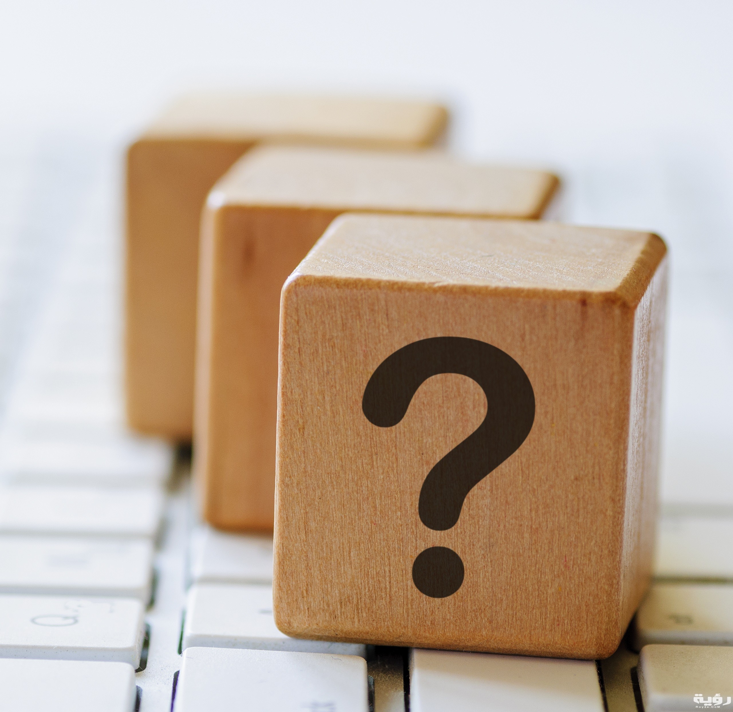 wooden dices with question mark 2FDAQWH