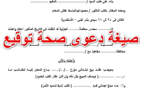 نموذج صحة توقيع جاهز 2 نموذج صحة توقيع