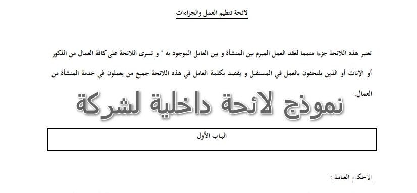 نموذج لائحة الجزاءات