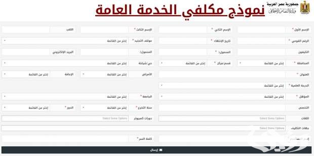 نموذج مكلفي الخدمة العامة جاهز 2 نموذج مكلفي الخدمة العامة