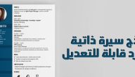 نموذج cv عربي جاهز للتعديل