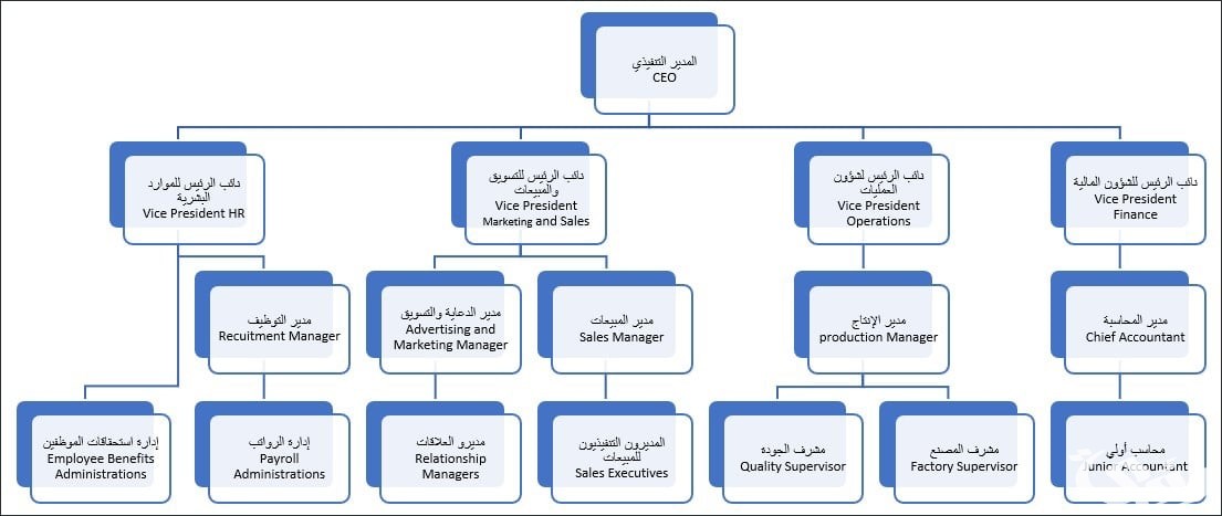 نموذج هيكل تنظيمي