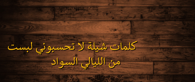 كلمات شيلة لا تحسبوني لبست من الليالي السواد