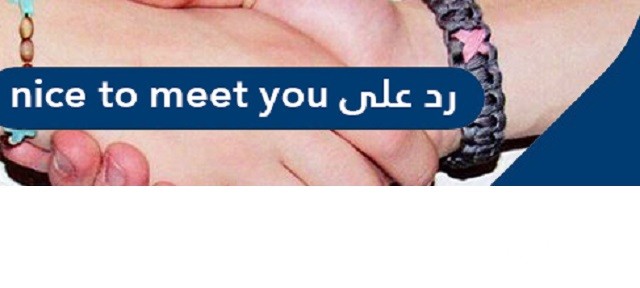 بالعربي والإنجليزى الرد على nice to meet you