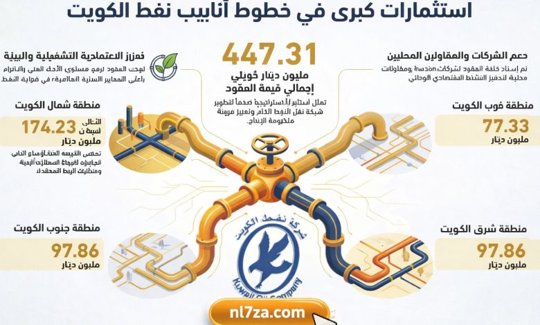 المركزي يوافق على مناقصات بقيمة 447.31 مليون دينار لتنفيذ أربعة خطوط لنقل النفط الخام 1 المركزي يوافق على مناقصات بقيمة 447.31 مليون دينار لتنفيذ أربعة خطوط لنقل النفط الخام